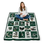 ohio bobcats mickey mouse motif green white quilt blanket best selling