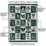 ohio bobcats mickey mouse motif green white quilt blanket best selling