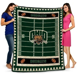 ohio bobcats mickey player green quilt blanket best selling