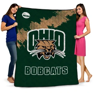 ohio bobcats paint trail green quilt blanket best selling