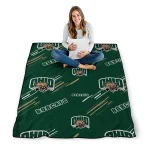 ohio bobcats sketch lines green quilt blanket best selling