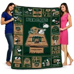 ohio bobcats snoopy love green quilt blanket best selling