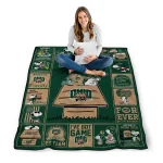 ohio bobcats snoopy love green quilt blanket best selling