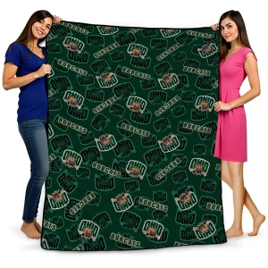 ohio bobcats solid classic green quilt blanket best selling