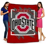 ohio state buckeyes block border scarlet quilt blanket best selling