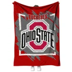 ohio state buckeyes block border scarlet quilt blanket best selling