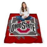 ohio state buckeyes block border scarlet quilt blanket best selling
