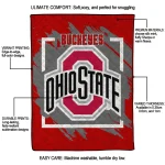 ohio state buckeyes block border scarlet quilt blanket best selling