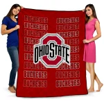 ohio state buckeyes bold red scarlet quilt blanket best selling