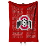 ohio state buckeyes bold red scarlet quilt blanket best selling