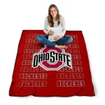 ohio state buckeyes bold red scarlet quilt blanket best selling