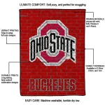 ohio state buckeyes brick grid scarlet quilt blanket best selling
