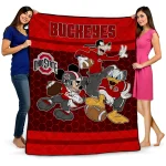 ohio state buckeyes disney football scarlet quilt blanket best selling