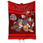 ohio state buckeyes disney football scarlet quilt blanket best selling