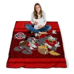 ohio state buckeyes disney football scarlet quilt blanket best selling