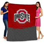 ohio state buckeyes dot illusion scarlet quilt blanket best selling