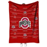 ohio state buckeyes handdrawn stripes scarlet quilt blanket best selling