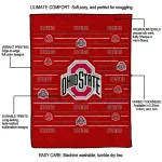 ohio state buckeyes handdrawn stripes scarlet quilt blanket best selling
