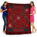 ohio state buckeyes helmet heart scarlet quilt blanket best selling