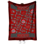 ohio state buckeyes helmet heart scarlet quilt blanket best selling