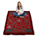 ohio state buckeyes helmet heart scarlet quilt blanket best selling