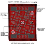 ohio state buckeyes helmet heart scarlet quilt blanket best selling