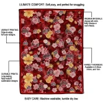 ohio state buckeyes hibiscus foliage scarlet quilt blanket best selling