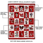 ohio state buckeyes mickey mouse motif scarlet white quilt blanket best selling