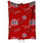 ohio state buckeyes sketch lines scarlet quilt blanket best selling