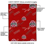 ohio state buckeyes sketch lines scarlet quilt blanket best selling