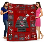 ohio state buckeyes snoopy love scarlet quilt blanket best selling