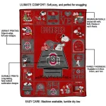 ohio state buckeyes snoopy love scarlet quilt blanket best selling