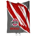 ohio state buckeyes stroke art scarlet white quilt blanket best selling