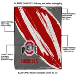 ohio state buckeyes stroke art scarlet white quilt blanket best selling