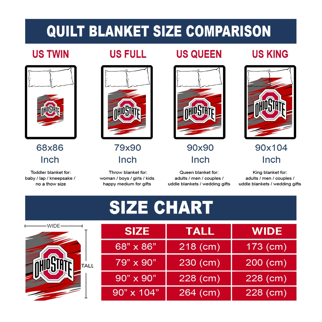 ohio state buckeyes wild lines scarlet white quilt blanket new arrival ohio state buckeyes wild lines scarlet white quilt blanket new arrival