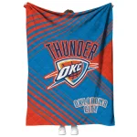 oklahoma city thunder arrow layers blue quilt blanket best selling