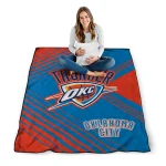 oklahoma city thunder arrow layers blue quilt blanket best selling