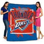 oklahoma city thunder block border blue quilt blanket best selling