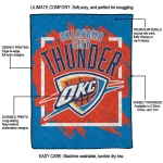 oklahoma city thunder block border blue quilt blanket best selling