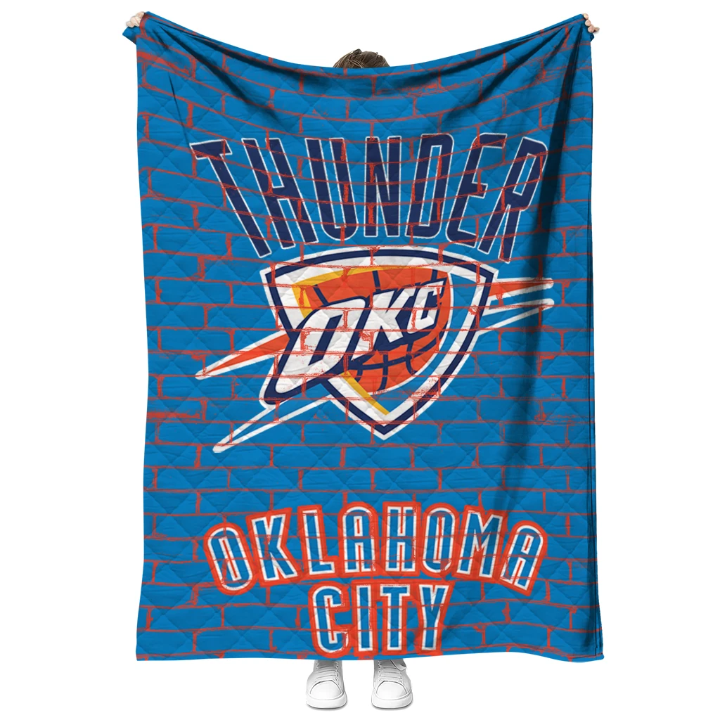 oklahoma city thunder brick grid blue quilt blanket fashion forward oklahoma city thunder brick grid blue quilt blanket fashion forward