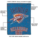 oklahoma city thunder brick grid blue quilt blanket best selling