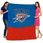 oklahoma city thunder dot illusion blue quilt blanket best selling