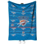 oklahoma city thunder handdrawn stripes blue quilt blanket best selling