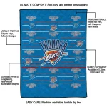 oklahoma city thunder handdrawn stripes blue quilt blanket best selling