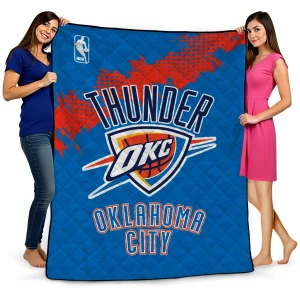 oklahoma city thunder nba grunge blue quilt blanket best selling