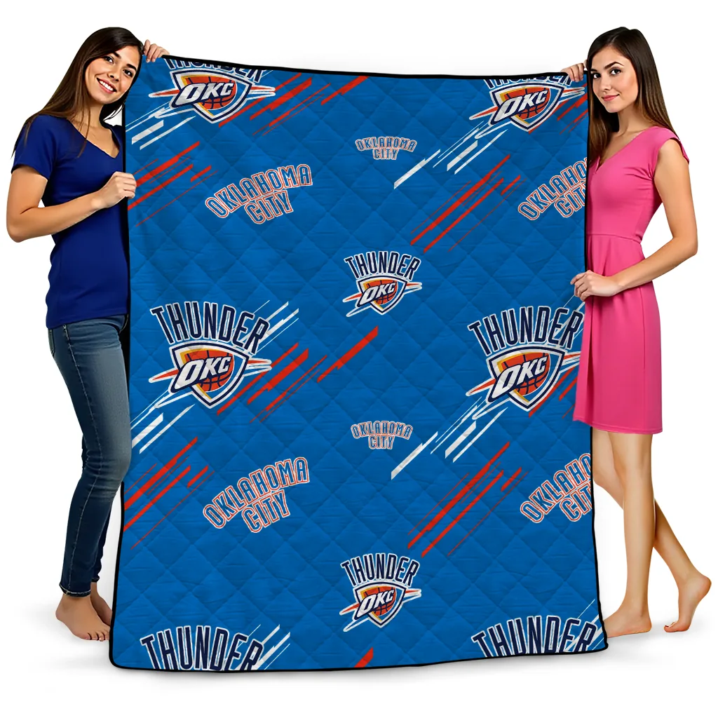 oklahoma city thunder sketch lines blue quilt blanket best selling oklahoma city thunder sketch lines blue quilt blanket best selling