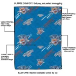 oklahoma city thunder sketch lines blue quilt blanket best selling