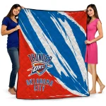 oklahoma city thunder stroke art blue white quilt blanket best selling