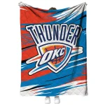 oklahoma city thunder wild lines blue white quilt blanket best selling