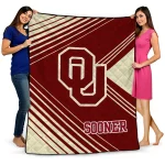 oklahoma sooners arrow layers crimson quilt blanket best selling